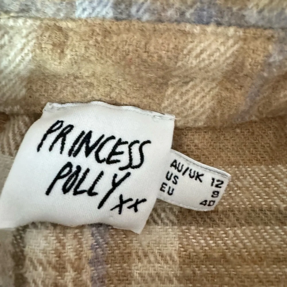 Princess Polly Women’s‎ Plaid Shacket Button Down Willa Shirt Flannel SZ 8